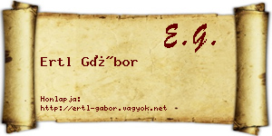 Ertl Gábor névjegykártya